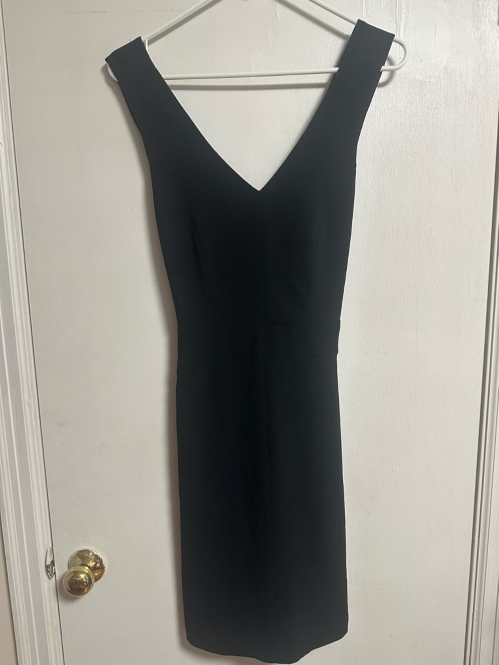 Banana Republic Black V-Neck Midi Sheath Dress